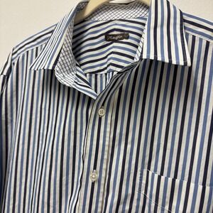 J McLaughlin Men's Button Down Shirt In‎ L Blue And White Stripes